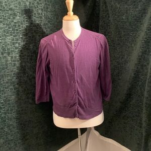 LL Bean Purple Cardigan.